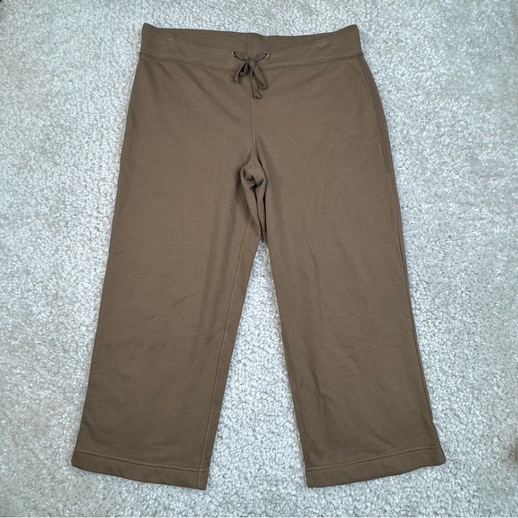 NEW Tommy Bahama Lounge Crop Pants. Comfy Knit Pull On Drawstring Brown Small - Picture 1 of 9